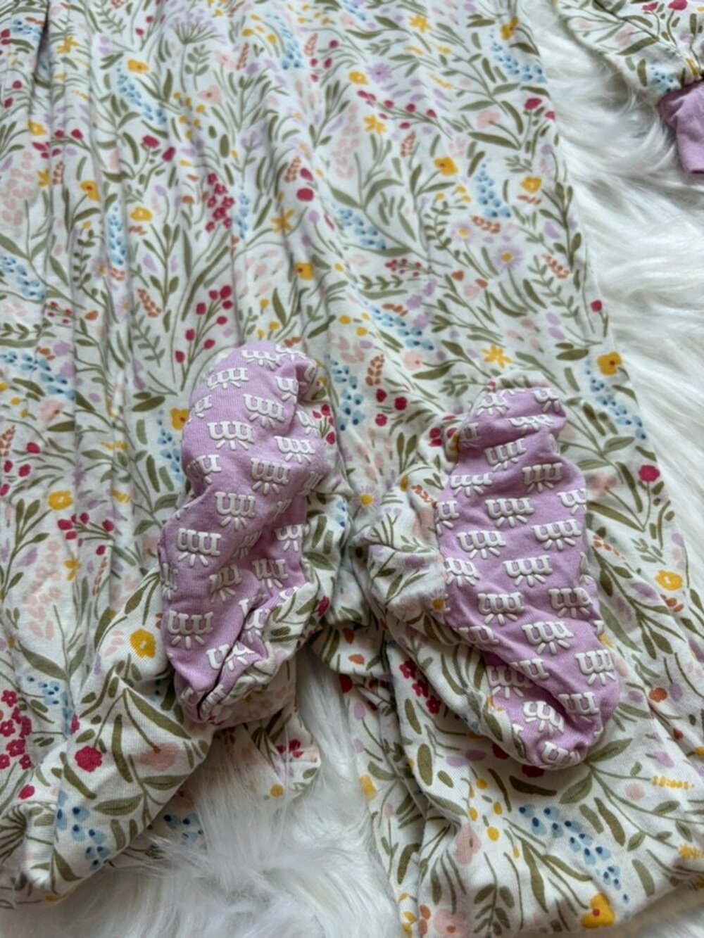 Magnetic Me Floral Footie Sleeper Baby Girls 12-18 Months - Picture 4 of 5